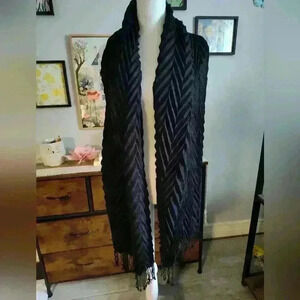 Black scarf flecks of silver shimmer